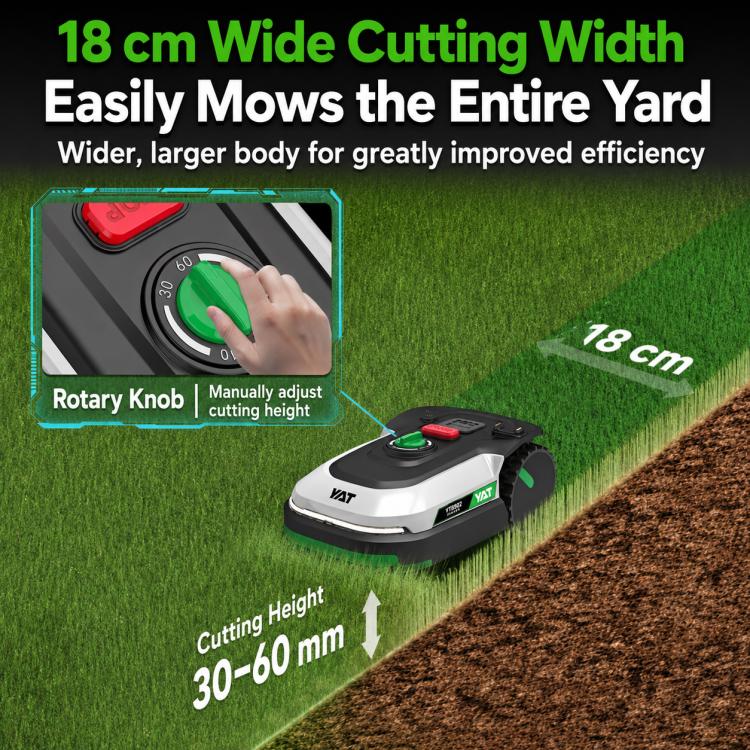 YAT YT8802 Intelligent Lawn Mower Robot, Automatic Grass Trimmer for Garden Lawn Weeding
