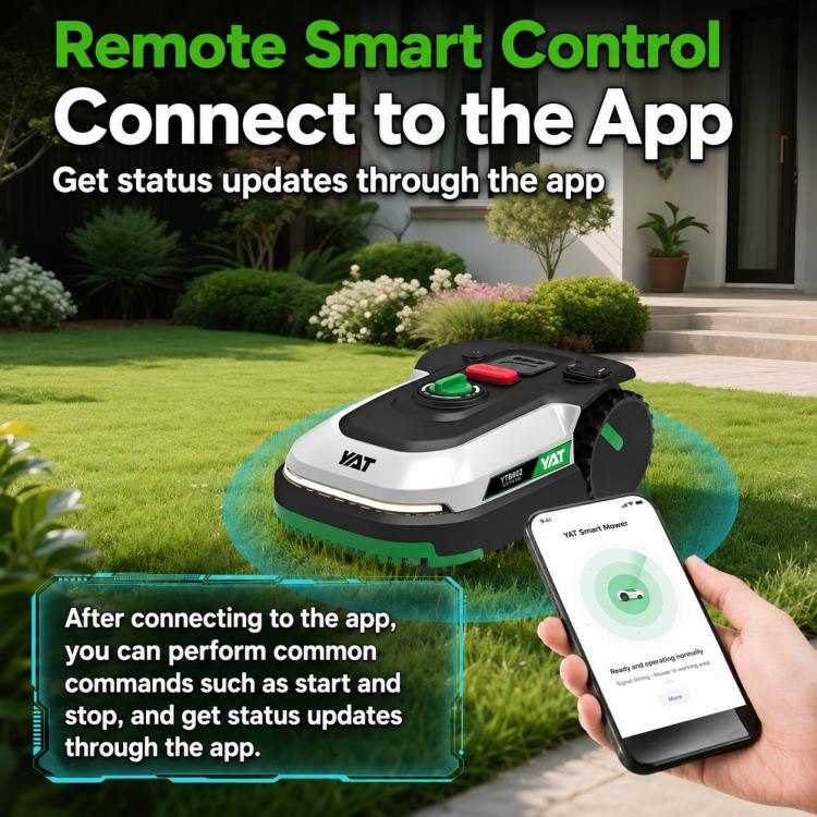 YAT YT8802 Intelligent Lawn Mower Robot, Automatic Grass Trimmer for Garden Lawn Weeding