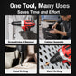 Red cordless drill driver with black handle and drill bit, front view