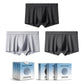 3-pack men’s disposable boxer briefs in black and gray with three-pack packaging