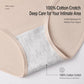Close-up seamless disposable underwear brief showing 100% cotton crotch in heather gray