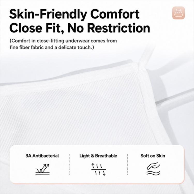 White ribbed disposable camisole undergarment fabric with close elastic trim