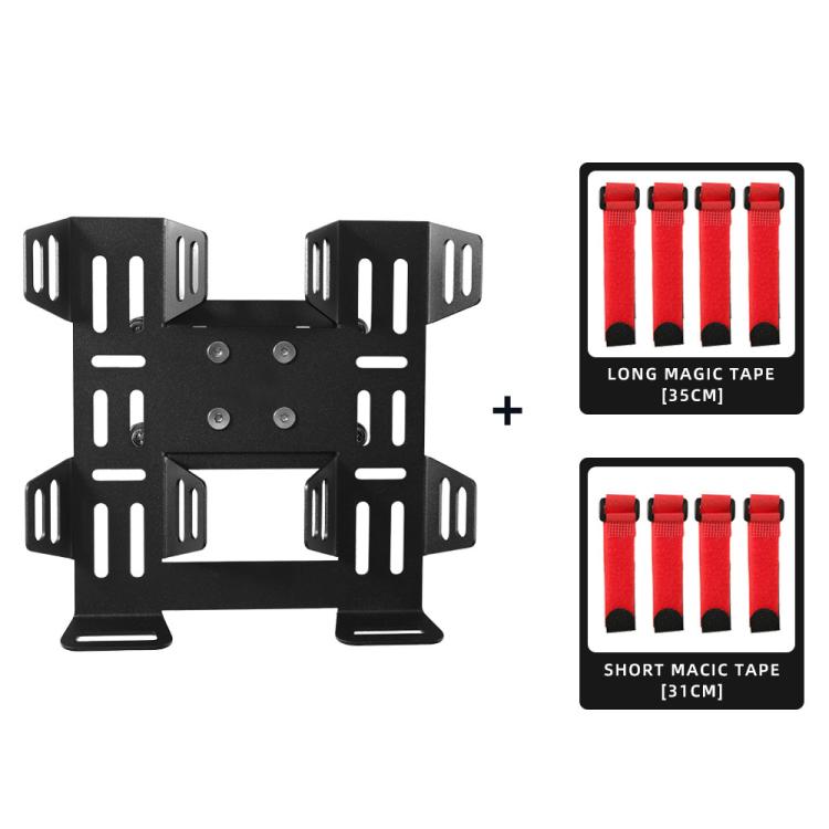 Black fuel bottle mount bracket plus long and short red magic tape strips