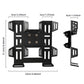 Black fuel bottle mount bracket with overall size dimensions diagram