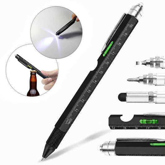 9-in-1 Multifunctional Tool Pen Bottle Opener Metal Ballpoint Pen