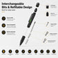 Multifunctional metal pen gift set with LED light, stylus, and bottle opener