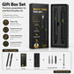 Multi-tool pen gift set in box with two pens, bits, and refill