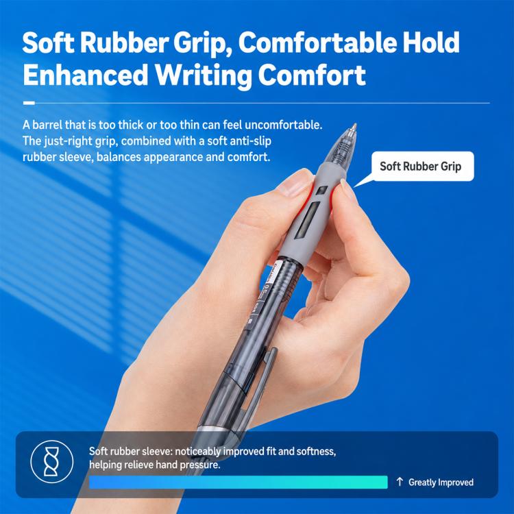 12 PCS/Set Deli S08 Smooth-writing 0.5mm Tip Retractable Gel Pen