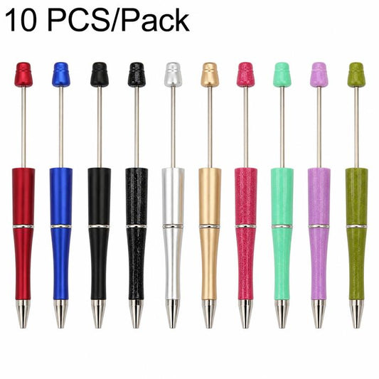 10 PCS/Set Creative DIY UV Electroplating Beaded Design Pen Bullet-tip Pen