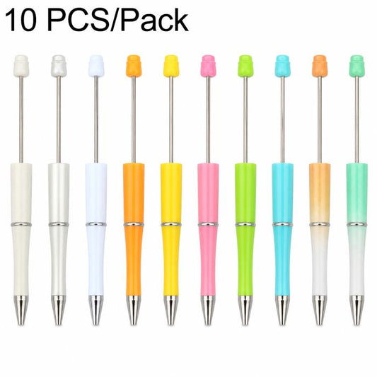 10 PCS/Set Creative DIY UV Electroplating Beaded Design Pen Bullet-tip Pen
