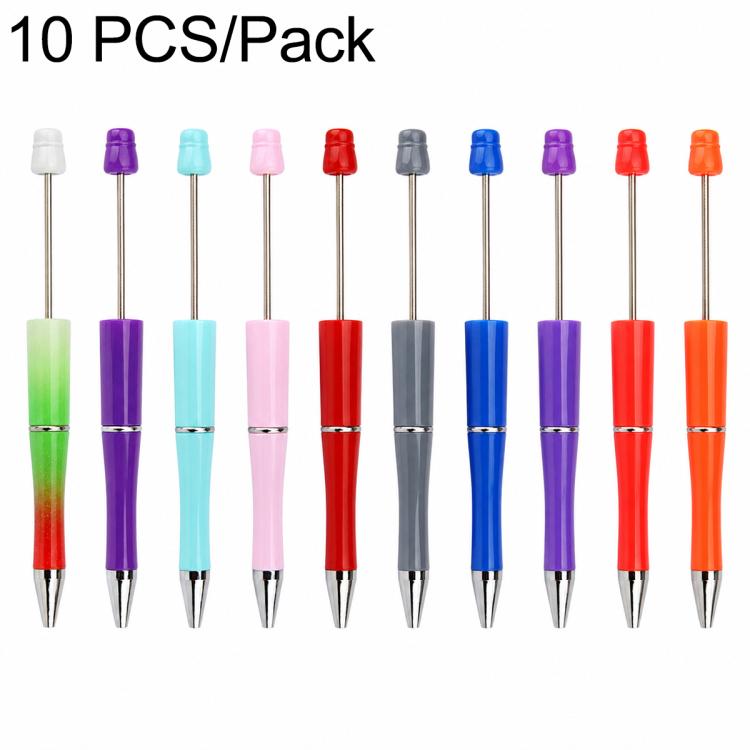 10 PCS/Set Creative DIY UV Electroplating Beaded Design Pen Bullet-tip Pen