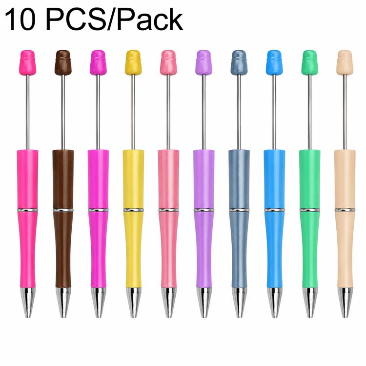 10 PCS/Set Creative DIY UV Electroplating Beaded Design Pen Bullet-tip Pen