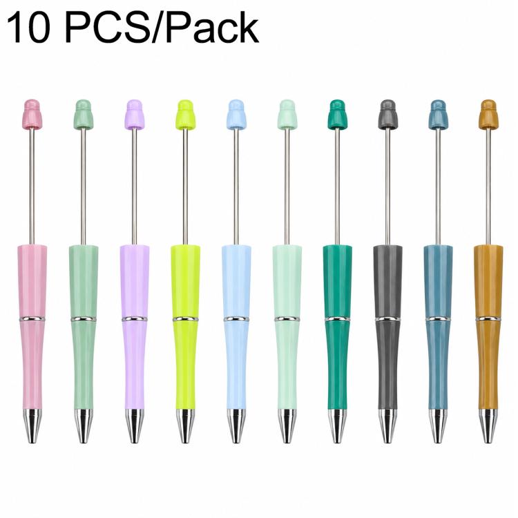 10 PCS/Set Creative DIY UV Electroplating Beaded Design Pen Bullet-tip Pen