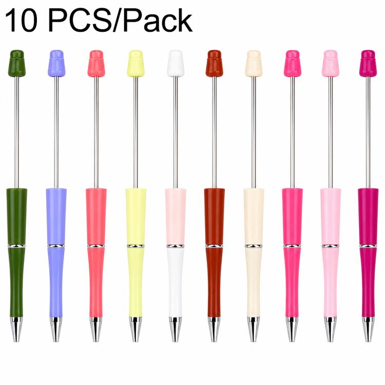 10 PCS/Set Creative DIY UV Electroplating Beaded Design Pen Bullet-tip Pen