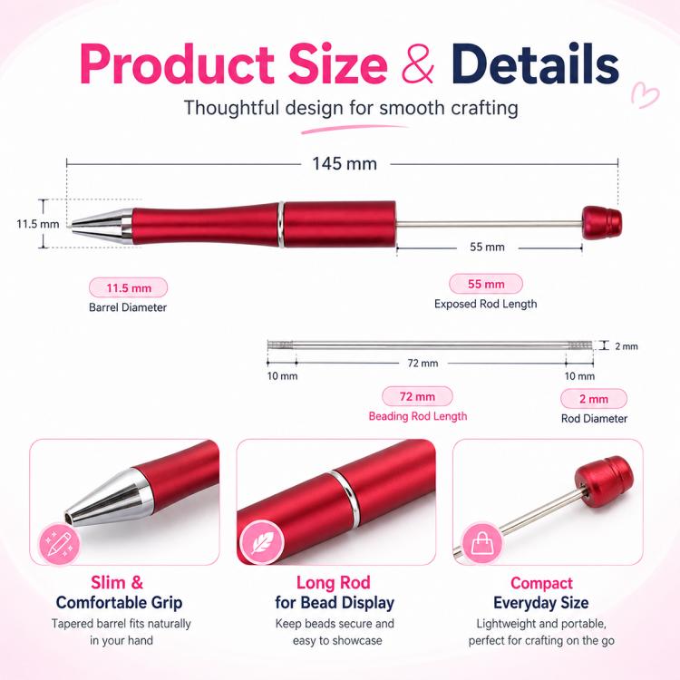 10 PCS/Set Creative DIY UV Electroplating Beaded Design Pen Bullet-tip Pen