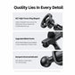 Car air vent phone mount details: ring magnet, metal hooks, and swiveling ball joint