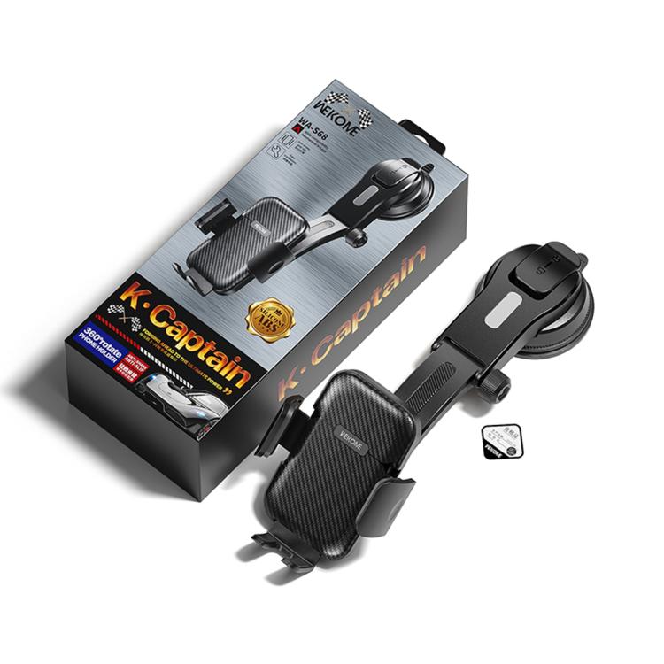 WK WP-S68 K-Captain Yaoyn Suction-Cup Foldable Arm Mechanical Car Holder, WP-S68