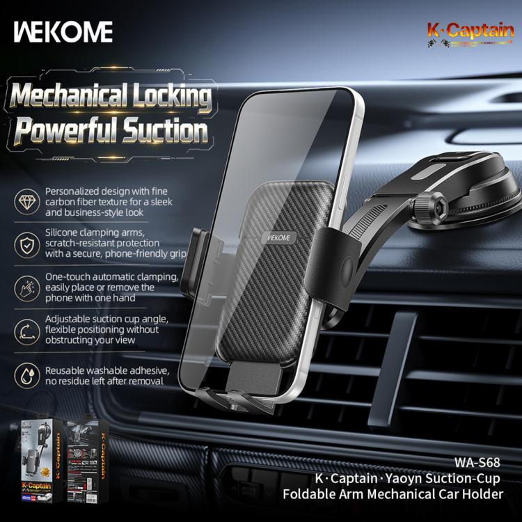 WK WP-S68 K-Captain Yaoyn Suction-Cup Foldable Arm Mechanical Car Holder, WP-S68