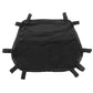 Black nylon ATV storage bag with front zipper, top handle loop, and four exterior straps