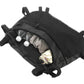 Black nylon ATV storage bag with open top, zipper closure, and padded side attachment straps