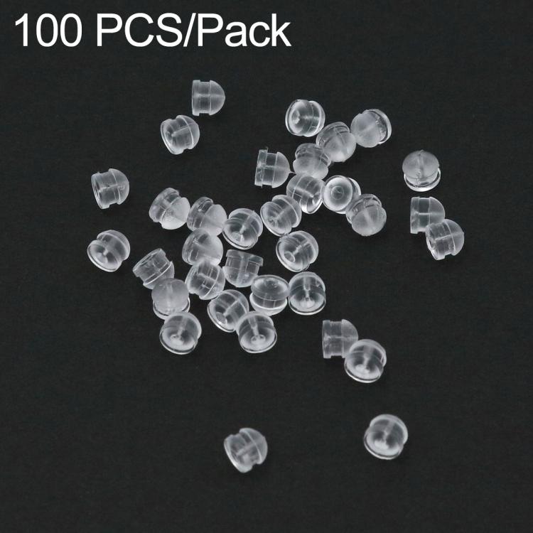 100 PCS/Pack Silicone Bullet Earring Backs Locking Safety Hamburger Earnuts