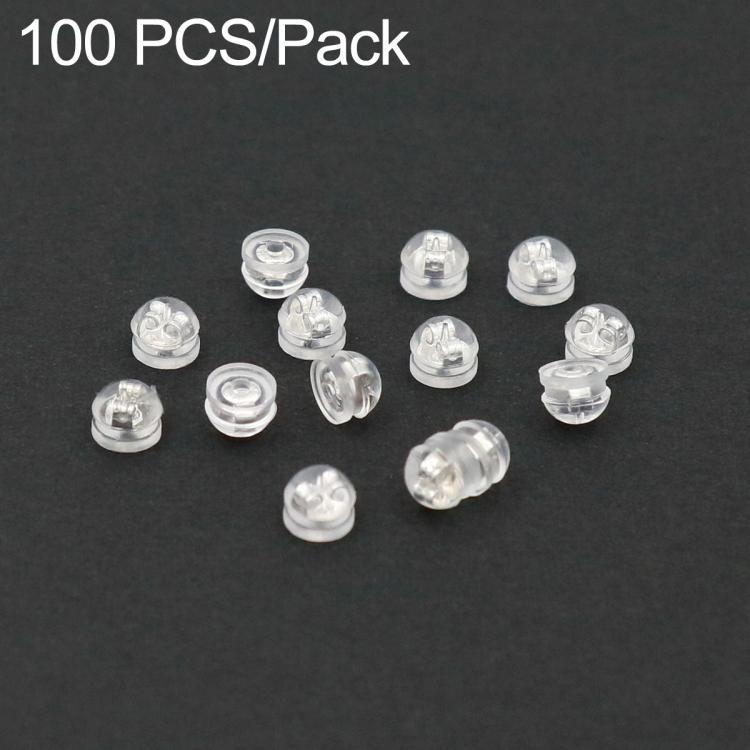 100 PCS/Pack Silicone Bullet Earring Backs Locking Safety Hamburger Earnuts