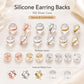 100 PCS/Pack Silicone Bullet Earring Backs Locking Safety Hamburger Earnuts