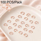 100-piece rose gold tone open jump rings, small metal oval loops for jewelry making