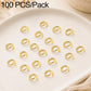 100-pack champagne gold open jump rings, assorted sizes for DIY jewelry making
