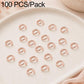 100-pack rose gold open jump rings, circular open loops for jewelry crafts