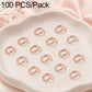 Rose-gold tone open jump rings with gaps, 100-piece pack for DIY jewelry
