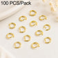 Champagne gold open jump rings, 100-piece pack, round loop for jewelry making