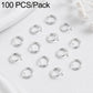 Silver-tone open jump rings with clasp gap, 100-piece pack for jewelry making