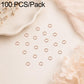 100-pack open jump rings, rose gold-tone finish, small metal loops for DIY jewelry