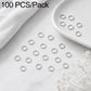 100-pack open jump rings, silver-tone finish, small metal loops for DIY jewelry