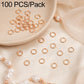 Rose gold open jump ring set, small round metal loops for DIY jewelry, 100-pack