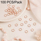 Rose gold open jump rings, small metal rings with open loops for DIY jewelry, 100-pack