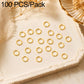 Gold open jump rings set, small round loops for DIY craft jewelry, 100-pack