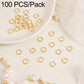 Gold open jump rings, 100-piece pack of small split loops for DIY jewelry