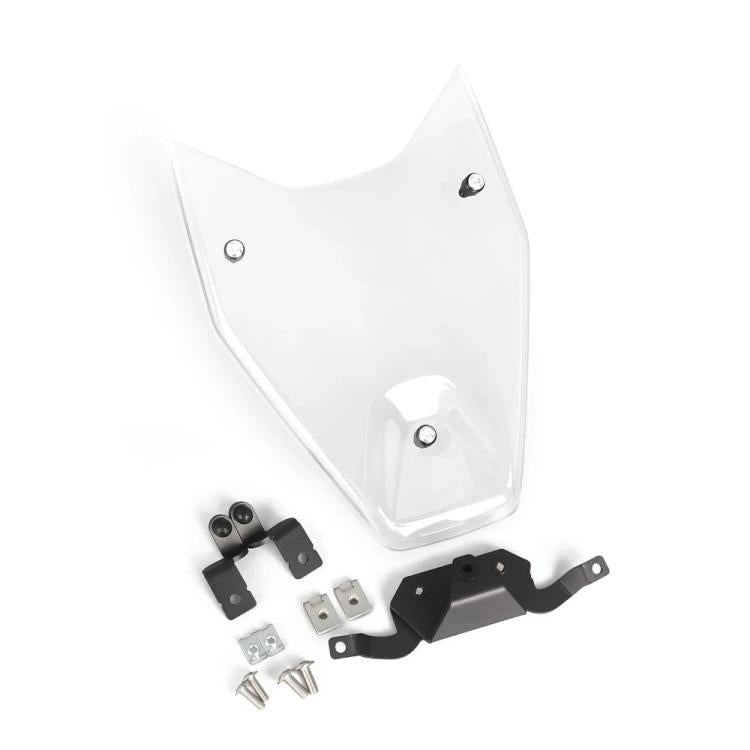 Transparent headlight guard cover with mounting hardware and screws