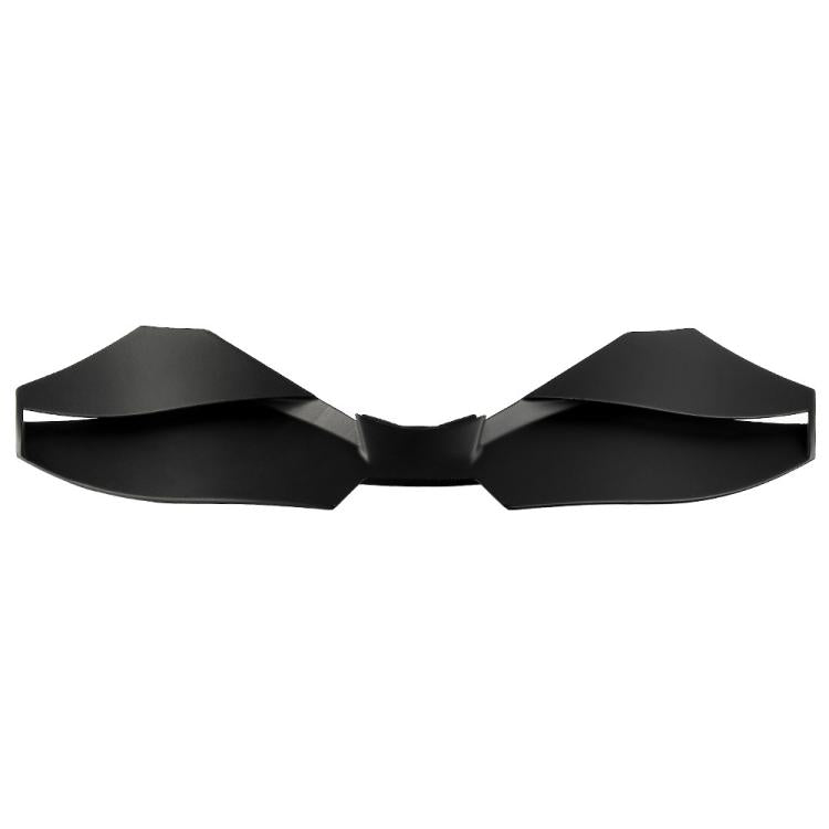 Motorcycle front winglet in matte black with angled vented contours