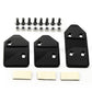 Set of 3 black aluminum pedal covers with included screws and textured grips