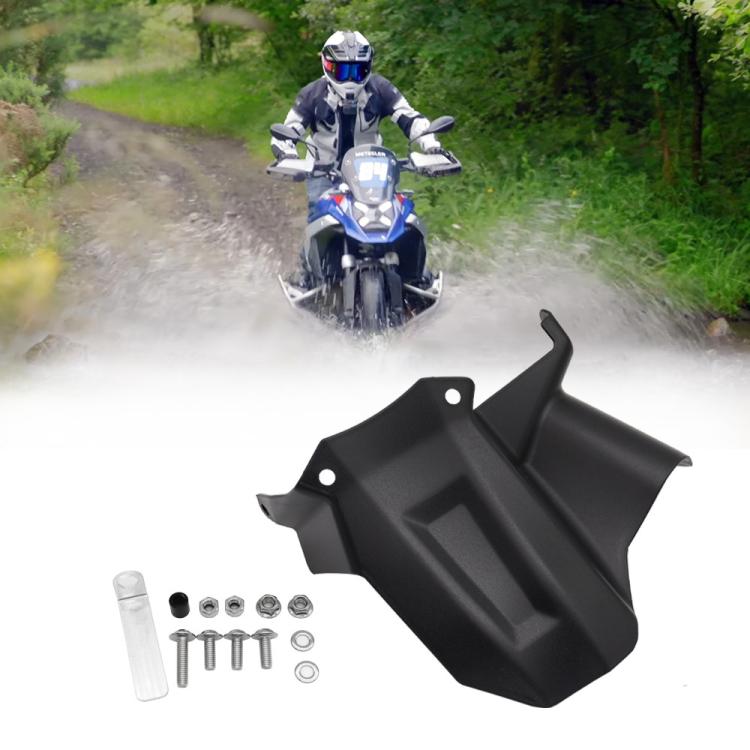 Motorcycle rear hugger fender kit, black plastic with bolts and spacer sleeve
