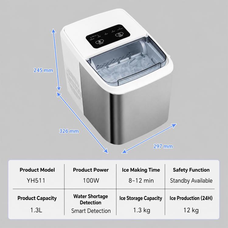 Small-sized Household Intelligent Bullet Ice Maker, US Plug, UK Plug, EU Plug