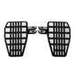 Black anti-slip motorcycle footrest pedals with rectangular grip tread, pair