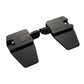 Black adjustable motorcycle footrest pedal set with anti-slip tread surfaces
