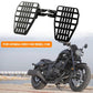 Motorcycle with black anti-slip widened footrest pedals installed