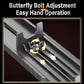 Close-up of adjustable bolt mechanism on a sink sharpening holder rail