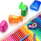 5 PCS/Pack Transparent Plastic Cap Double-hole Pencil Sharpener