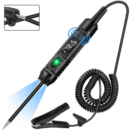 Automotive Circuit Tester with Polarity Indicator and Work Light